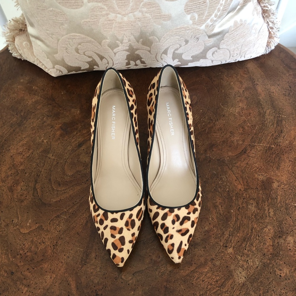 MARC FISHER  Leopard Pumps with 3 1/2 Block Heel. NWT